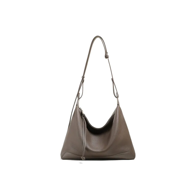 C°BANNER Cow Leather One Shoulder Crossbody Tote Tubas Women's Elephant Gray-5