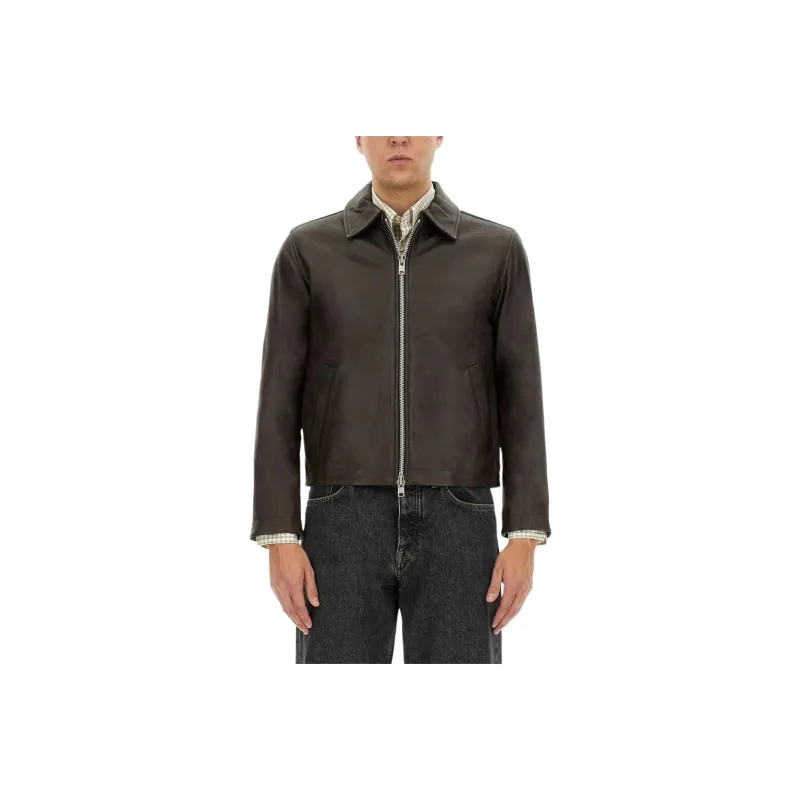 Sunflower Zip Up Leather Jacket-0