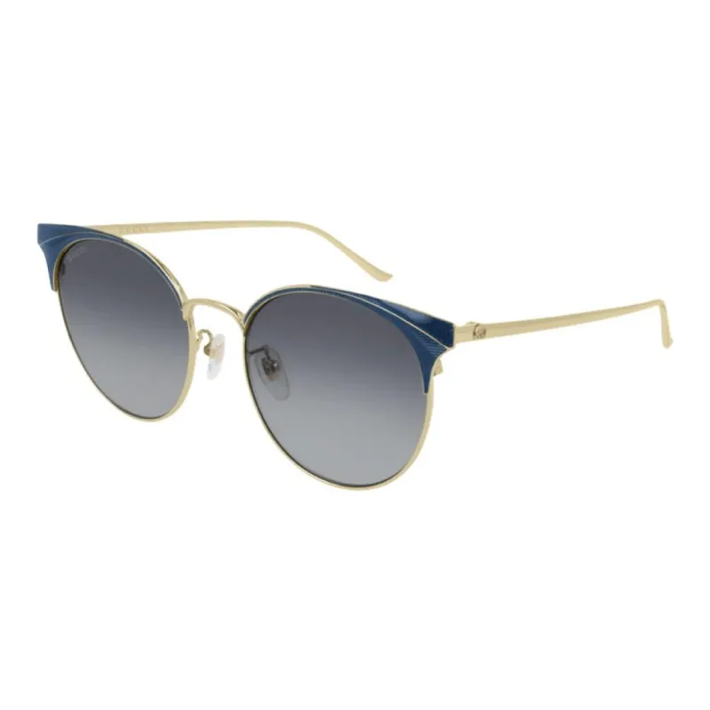 GUCCI Metal Round Sunglasses Women's Gold-0