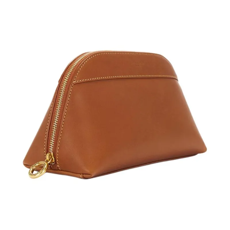 SAINT LAURENT Leather Clutch Trumpets Women's Brown-1
