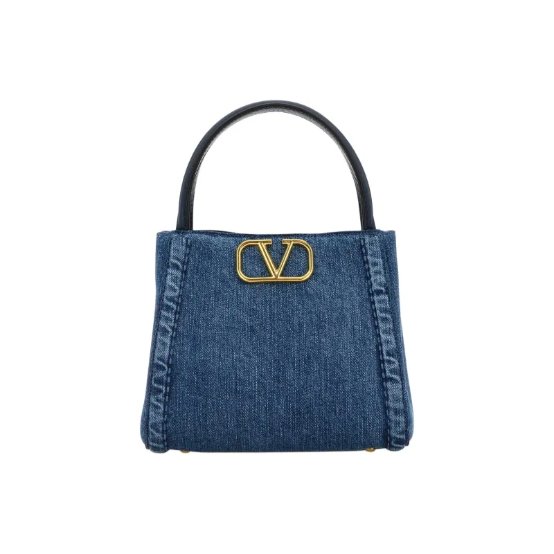 Valentino ALLTIME Denim Handbag Trumpets Women's Blue-0