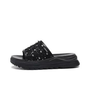 HUNU Slip Resistant Abrasion Resistant Slide Slippers Men's Black