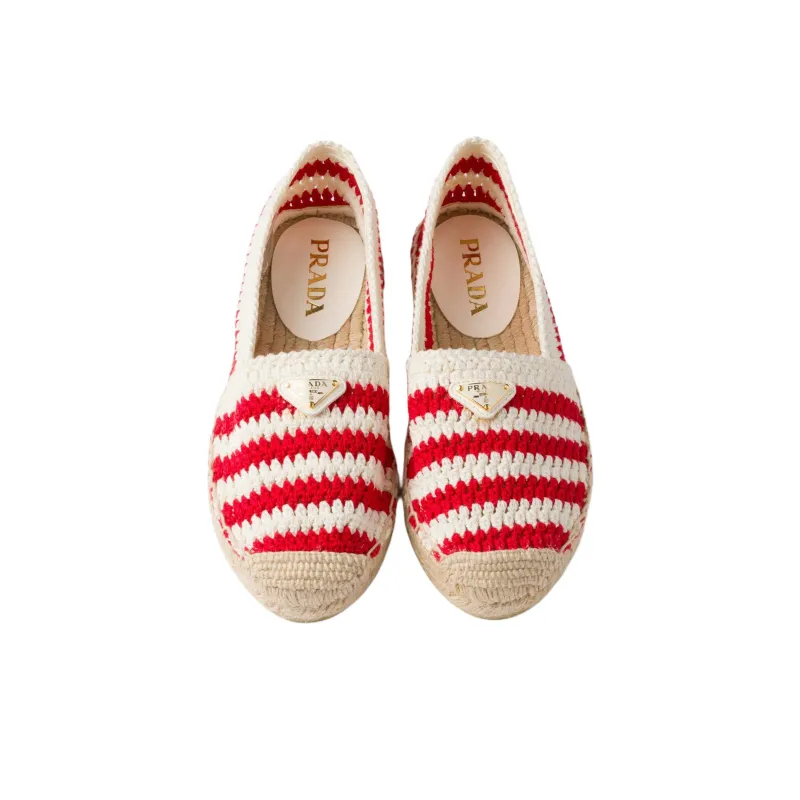 PRADA Crochet Espadrilles Women's Red-5