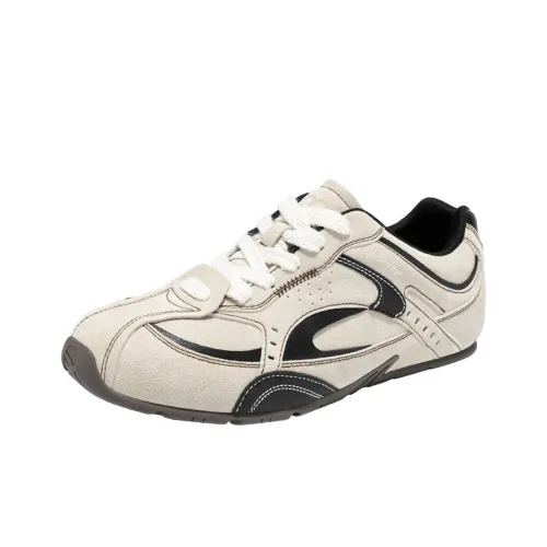 SUPEREDGE Breathable Lightweight Rebound Low Top Casual Shoes Men's White Sand