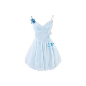 GUOZHEN Slip Dresses Women's Sky Blue
