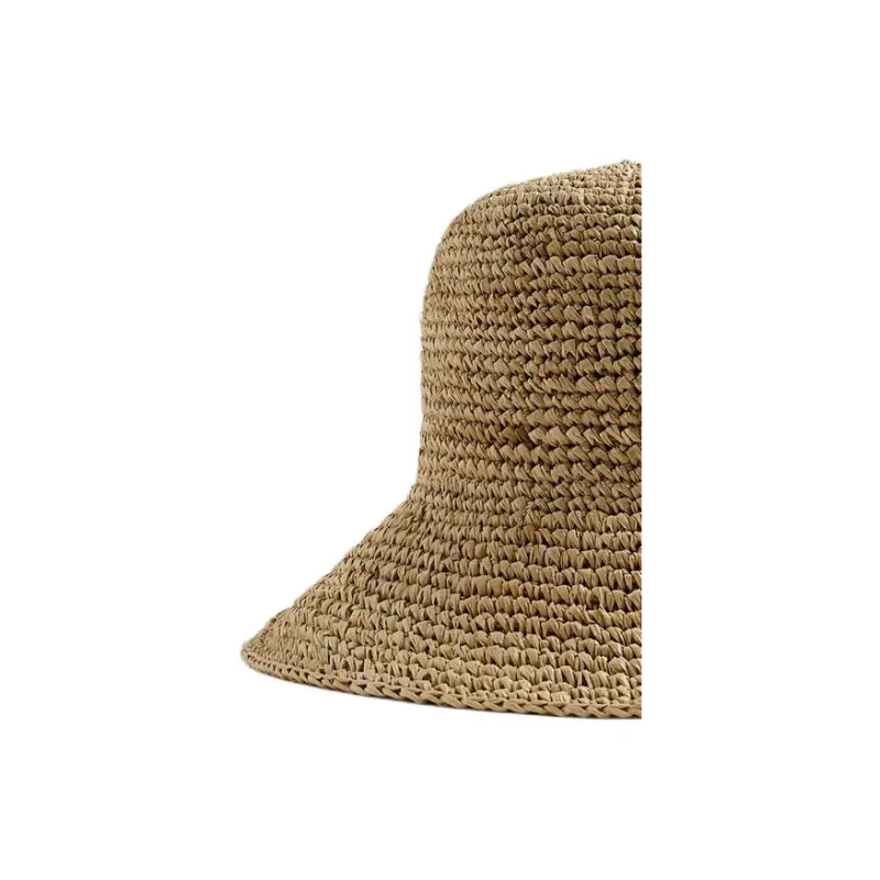 ZARA Raffia Fiber Hats & Caps Men's Brown-1