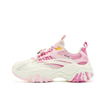 PINK PANTHER x QIAODAN Height Increasing Balance Lightweight Low Top Casual Shoes Women's Ivory White Blue Pink