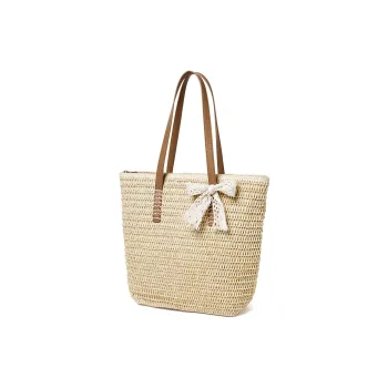 15 MINS Fabric Tote Bag, Shoulder Bag Women's Ecru/Khaki