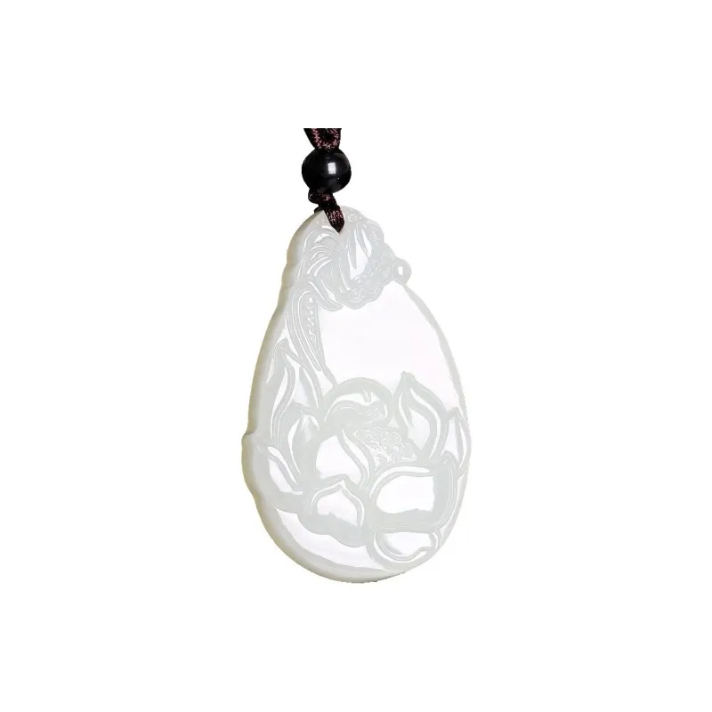 WANYUHUN Hetian Jade Pendants White Jade Unisex-0