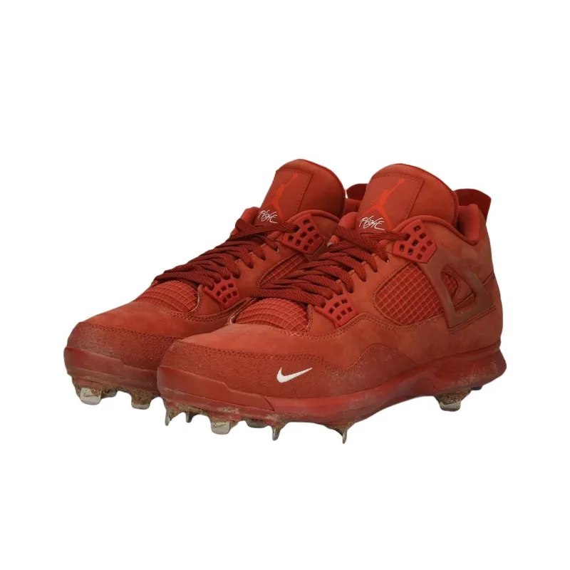 Jordan x Nigel Sylvester Air Jordan 4 Low Top Upper Height Casual Applicable Scenario Baseball Shoes Unisex Red-2