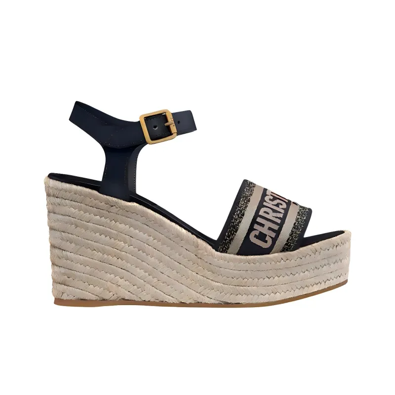DIOR Dway One Strap Sandals 9.5cm Women's Dark Blue-1