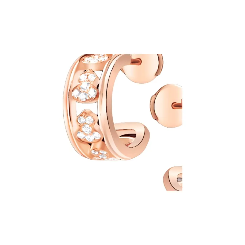 Qeelin Diamond Earrings Women's Rose Gold-2