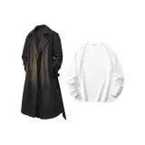 2 Pack (Black Coat+White Long T-Shirt)