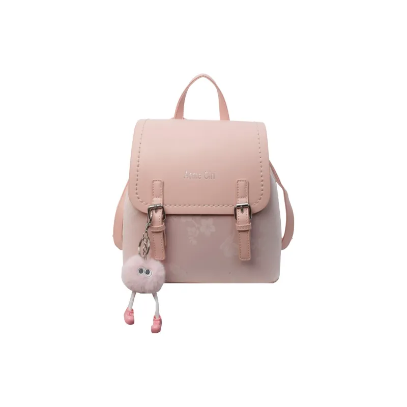 AIBAG PU Backpack Women's Pink/White/Blue/Black-0