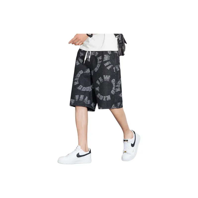 Tonlion Denim Shorts Unisex Black-0