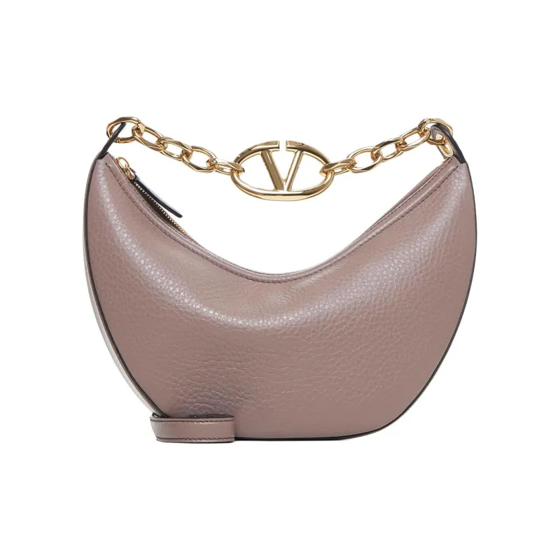 Valentino Vlogo Moon Calfskin Shoulder Bag Medium Size Women's Umber-0