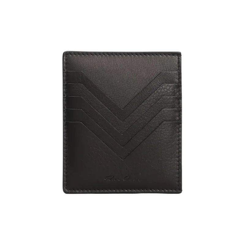 RICK OWENS/RO Leather Card Holder Card Holder Men's Black-0