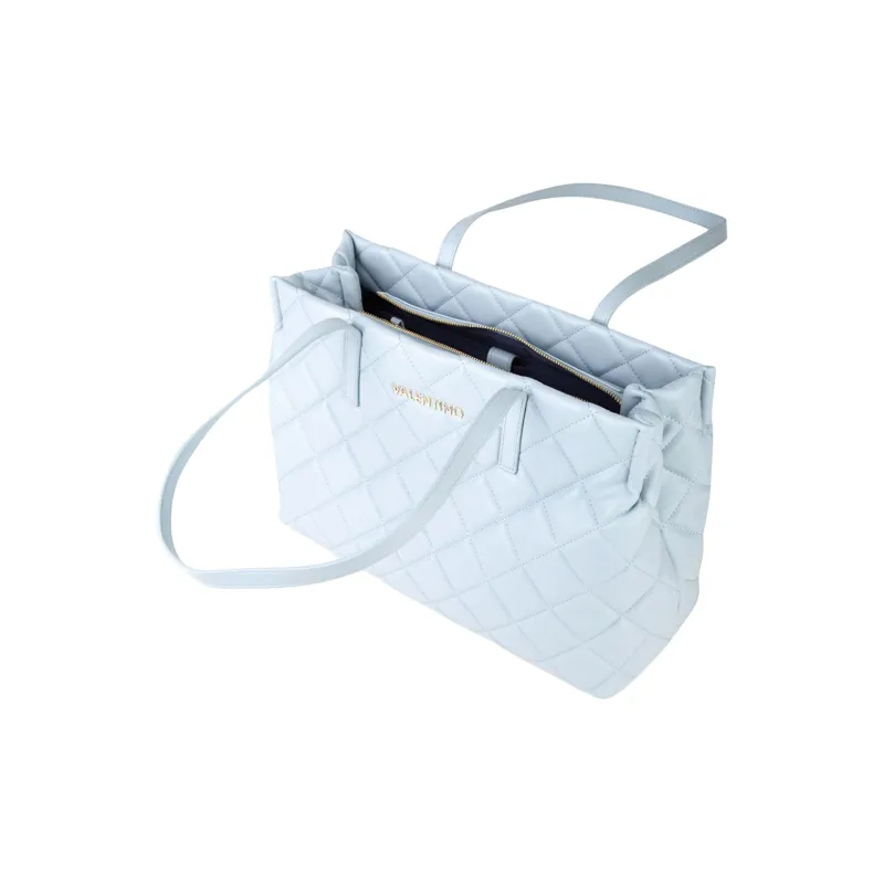 Valentino Polyurethane Tote Bag, Shopping Bag, Shoulder Bag Women's Blue-3