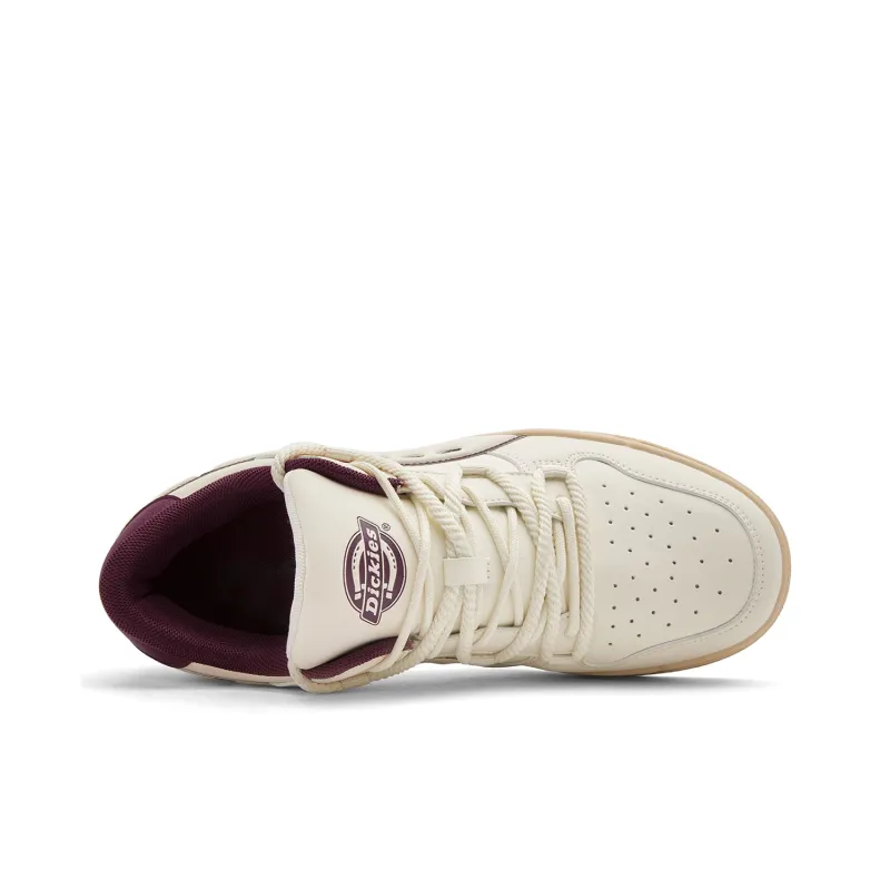 Dickies Low Top Skateboard Shoes Men's White Dark Red-2