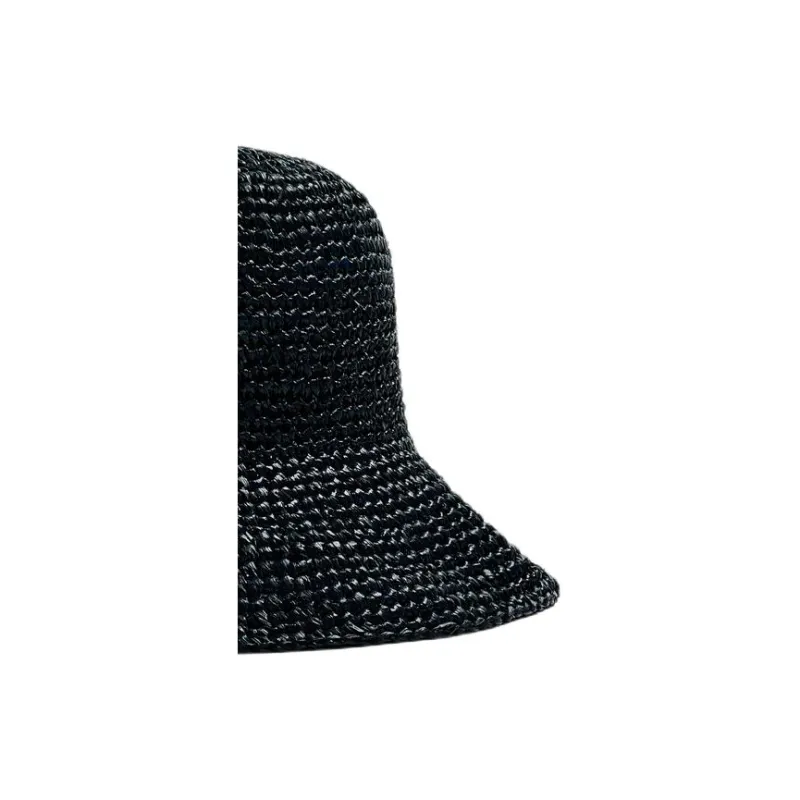 ZARA Raffia Fiber Bucket Hats Men's Black-2