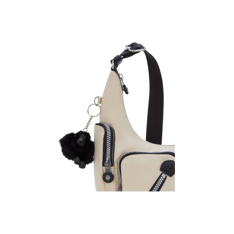 Kipling Recycled Polyamide Shoulder Bag Trumpets Unisex Beige-4