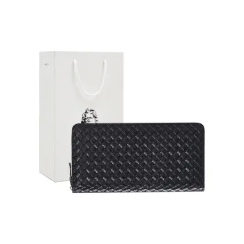 Old Man's Head Cow Leather Wallet Men's Black