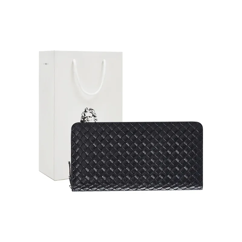 Old Man's Head Cow Leather Wallet Men's Black-0
