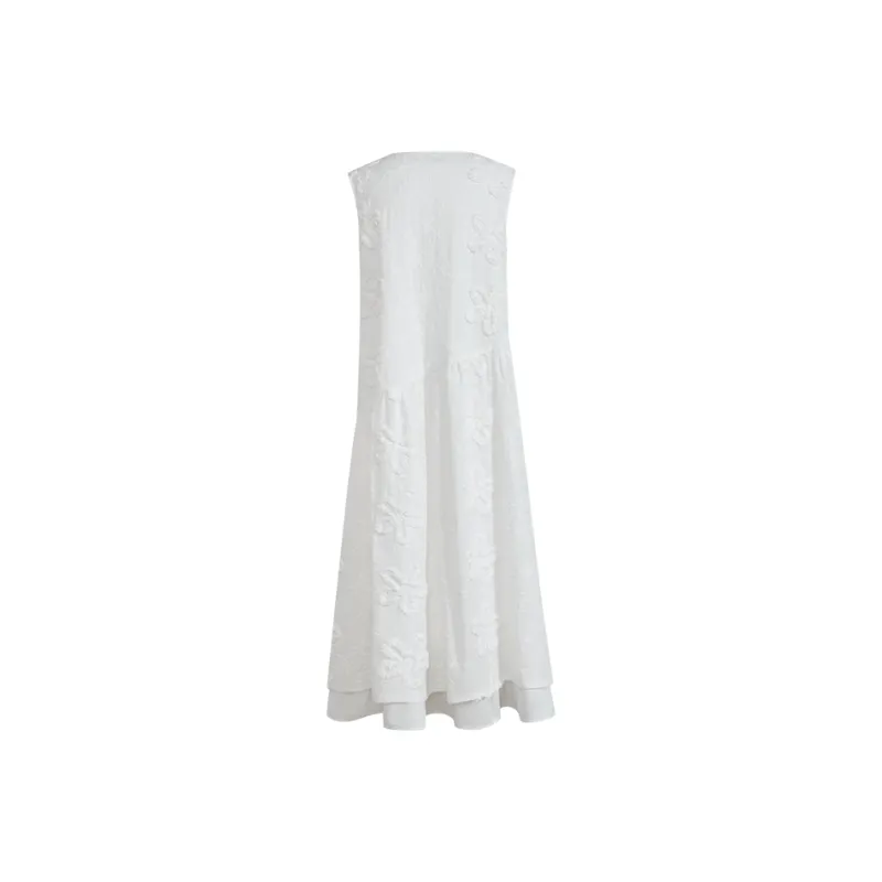 KUOSE Sleeveless Dresses Women's White-1