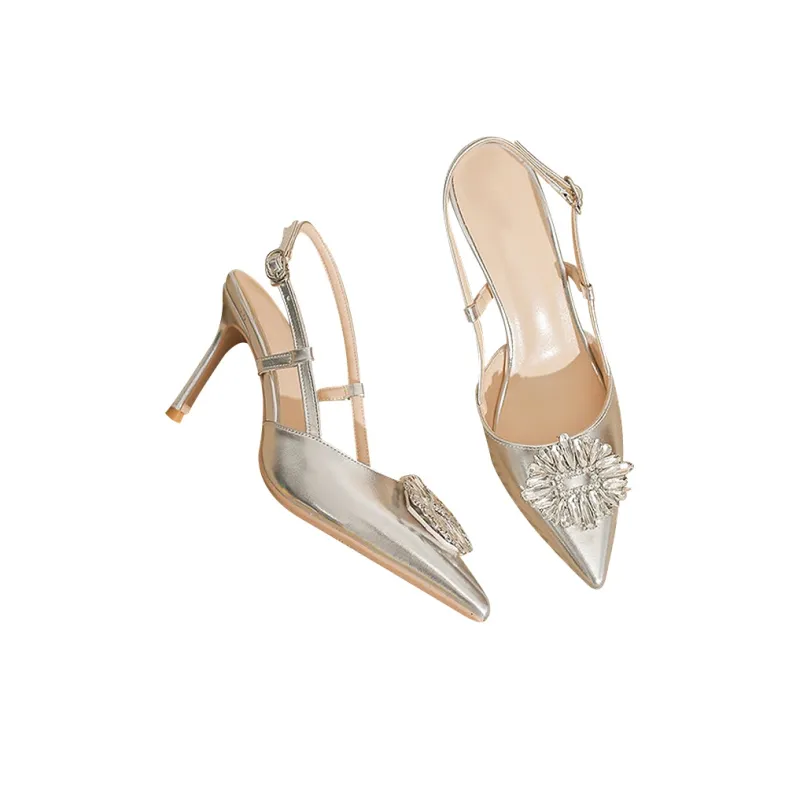 MABEL&CO Slim Heel High Heels Women's Silver-2