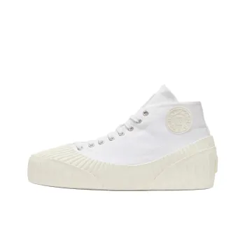 BALMAIN Riff High Top Canvas Shoes Women's White