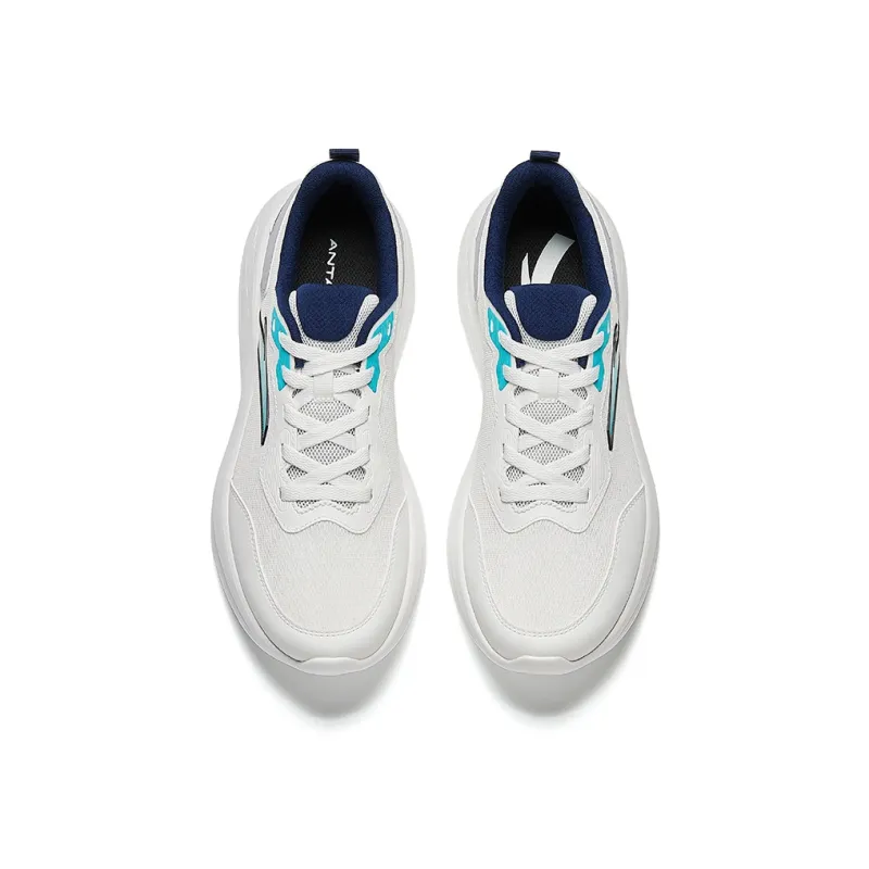 ANTA Running Shoes Men Low Top Papyrus White/Dark Nautical Blue/Clay Gray-2