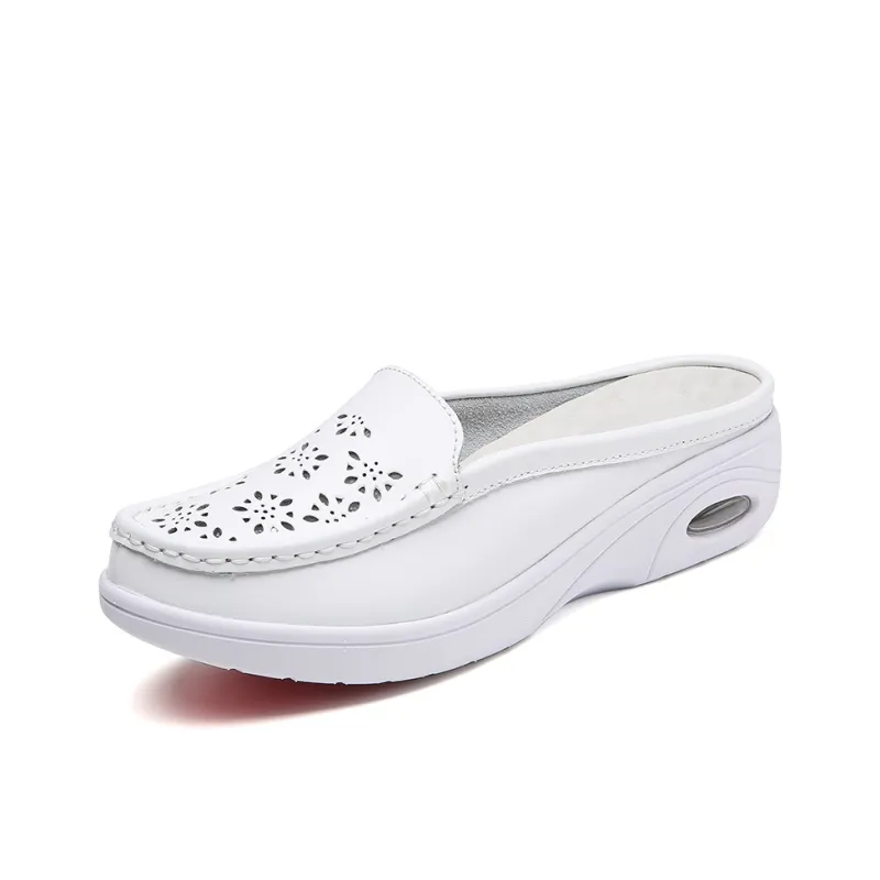 SIMBA'S PRIDE Odor Resistant Slip Resistant Closed Toe Slippers Women's White-0