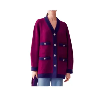 CHANEL 23B Fall Winter Preview Collection Cashmere Sweater Women's Purple