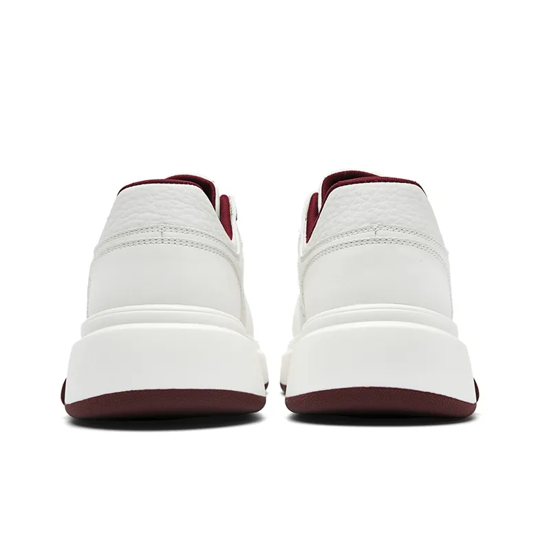 AOKANG Air Force One Series Skateboard Shoes Men Low Top White Red, White Brown-30