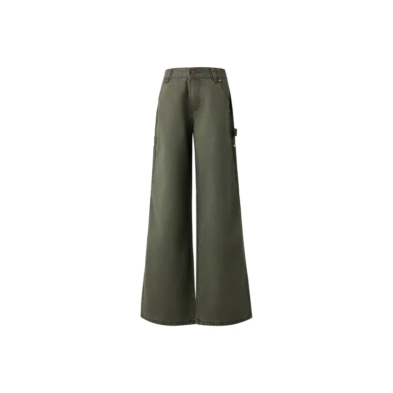 Wen Shan Casual Pants Women's Gray Green-6