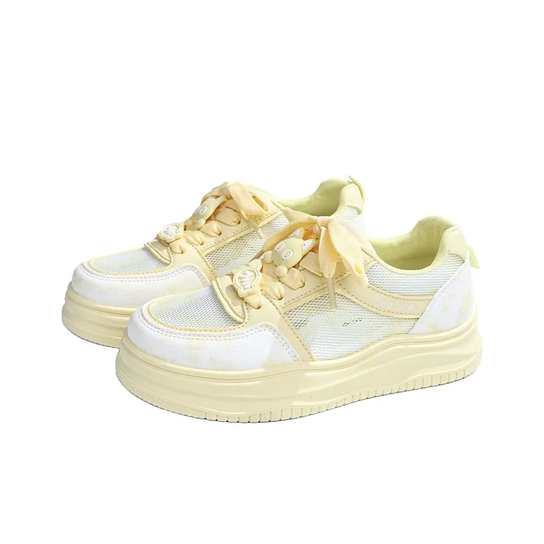 RENBEN Lightweight And Breathable Low Top Skateboard Shoes Women's Yellow-2