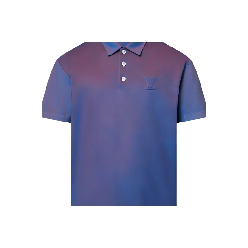 LOUIS VUITTON Iridescent Short Sleeved Piqué Polo Shirt-3
