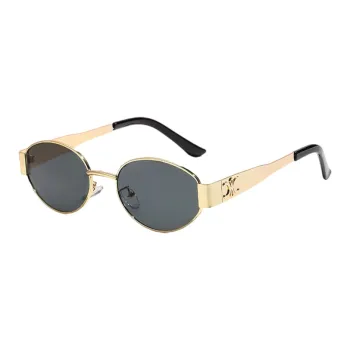 PRETTYALLUSION Alloy Oval Sunglasses Women's