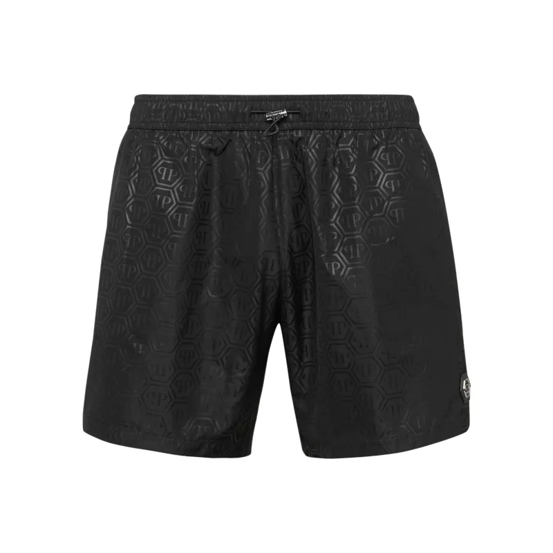 PHILIPP PLEIN Logo embossed Swim Shorts-0