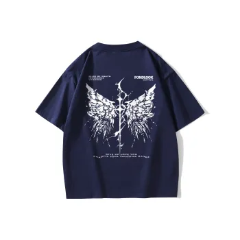 FONDLOOK T Shirts Unisex Navy Blue