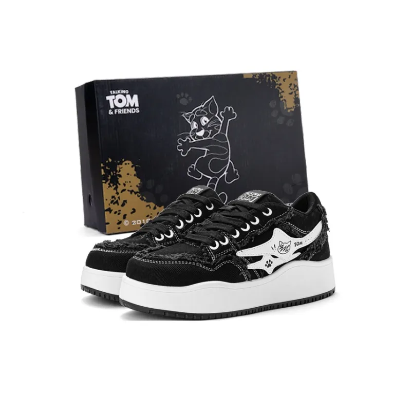 TALKING TOM Abrasion Resistant Breathable Low Top Skateboard Shoes Unisex Denim Blue-14