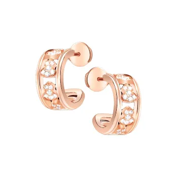Qeelin Diamond Earrings Women's Rose Gold