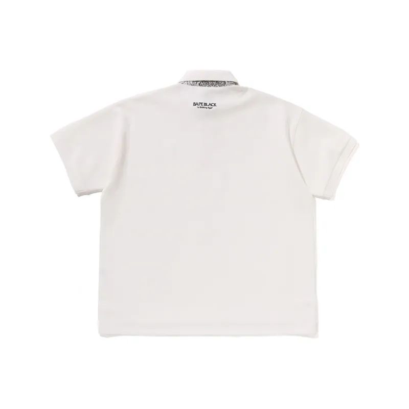 BAPE BLACK Paisley Placket Polo Shirt-1