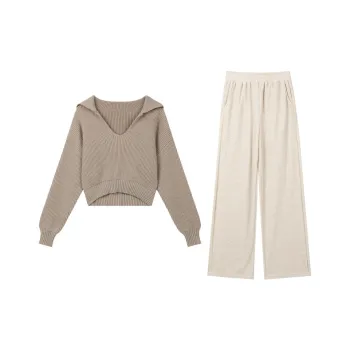 ELF SACK Casual Suits Women's Soft Gray Apricot
