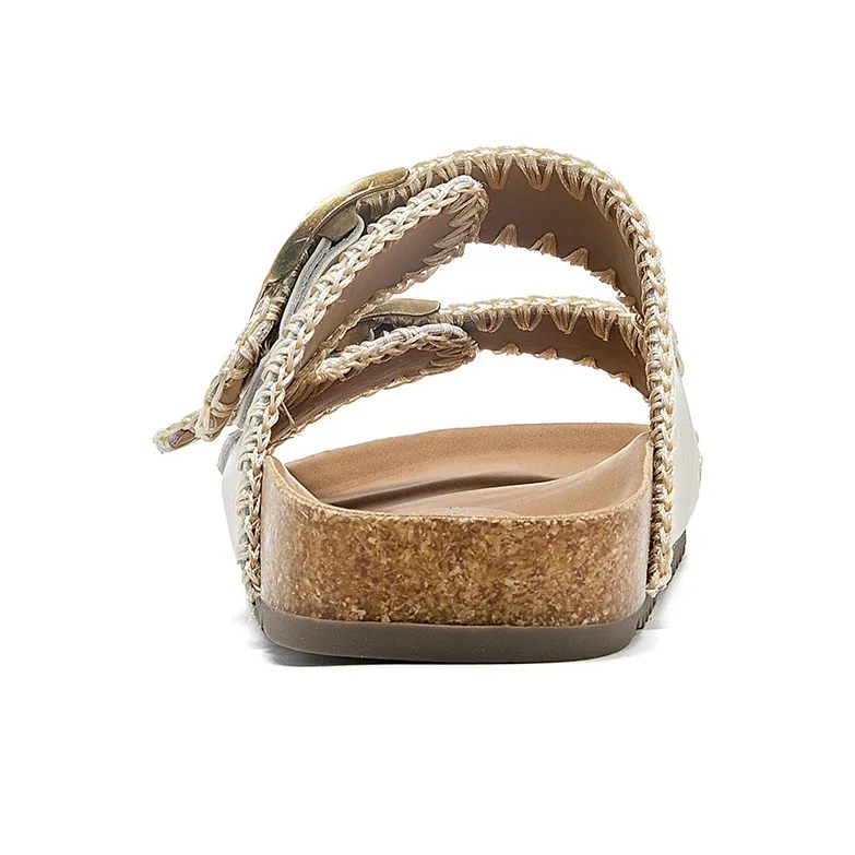 La Chapelle Slip Resistant Abrasion Resistant Slide Slippers Women's Beige-3