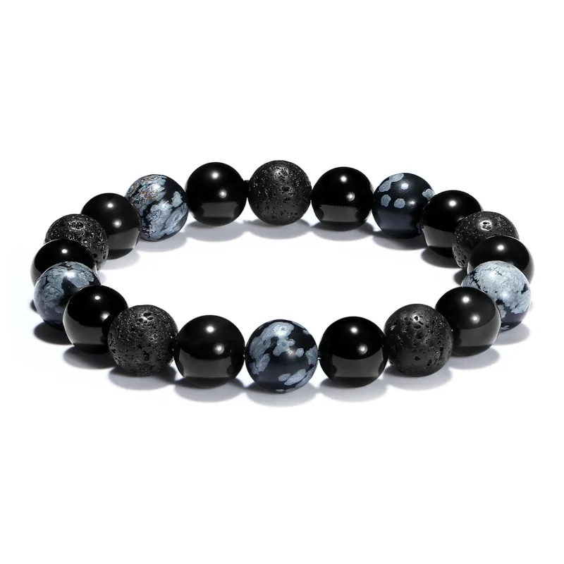 PUTUOSHANWENCHUANG Obsidian Bracelets Unisex-0