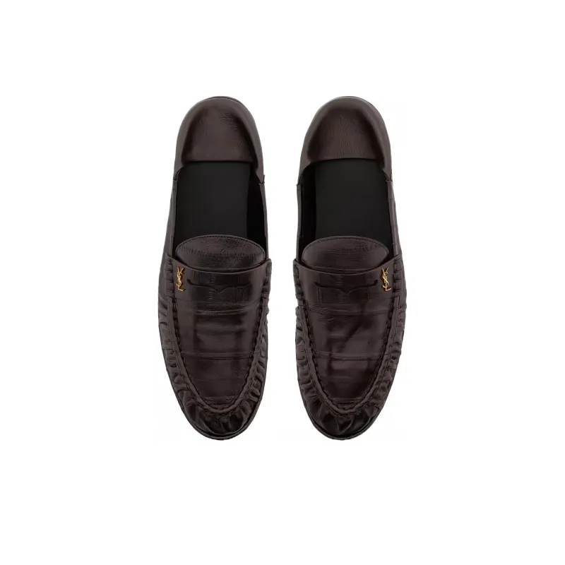 SAINT LAURENT LE Loafers Men's Brown-4