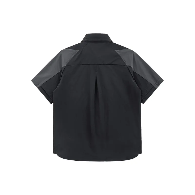 VIP Deconstructed Designed Color Block Patchwork Zippers Multi Pocket Short Sleeved Shirt Unisex-1