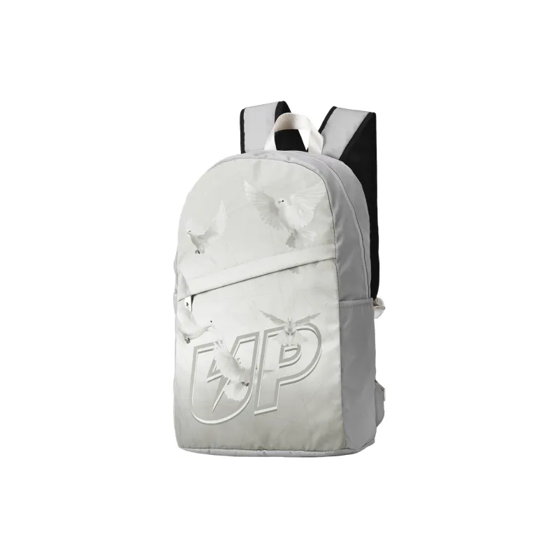 TURN UP Nylon Students Backpack Regular Unisex Gray-1
