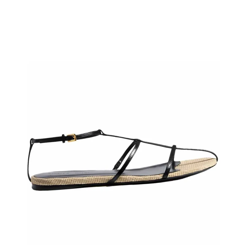 KHAITE Roman Sandals Women's Black-1
